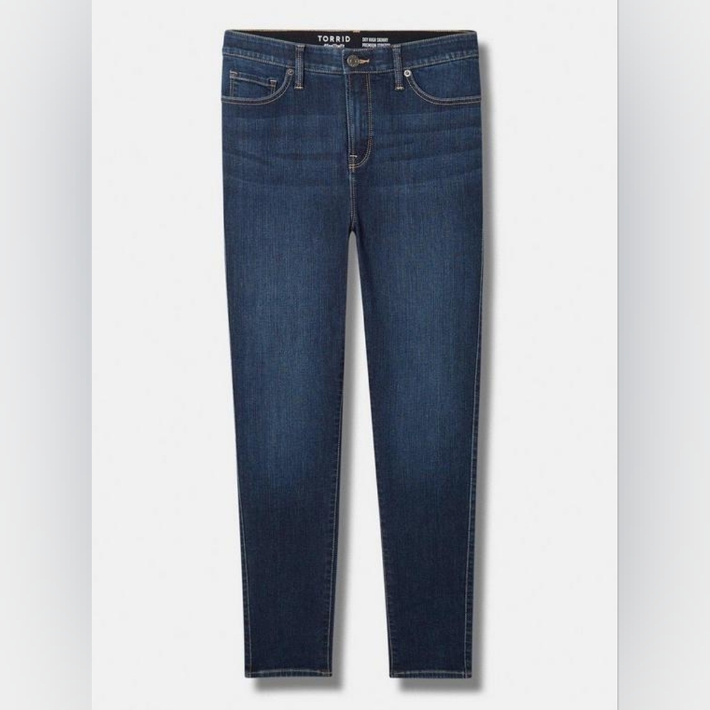 Sz 12 Torrid Premium Sky High Skinny dark blue Jeans  cropped